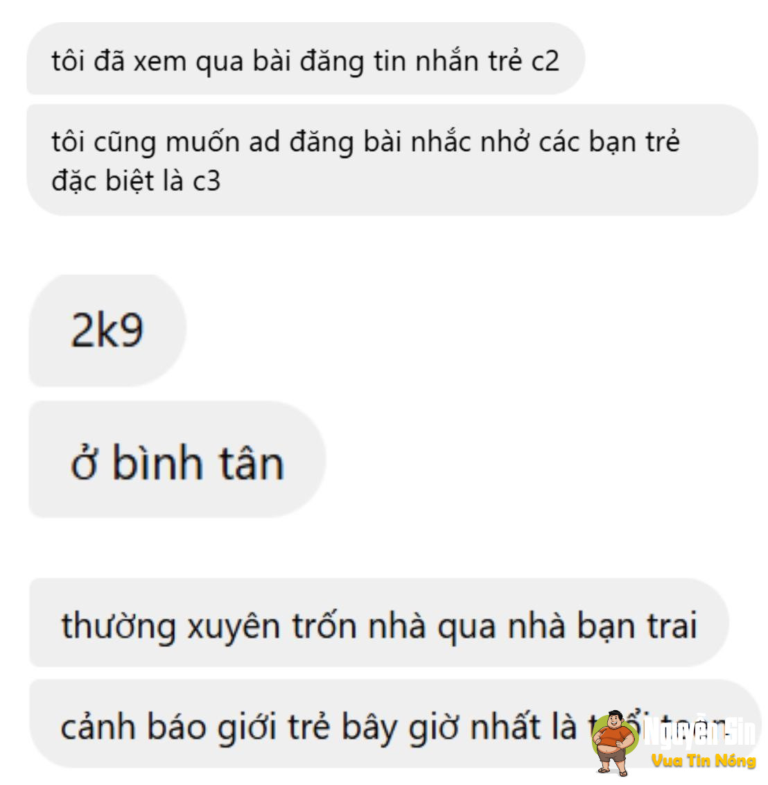 Không thể tin nổi.. đây là dòng tin nhắn của hs C3 ah