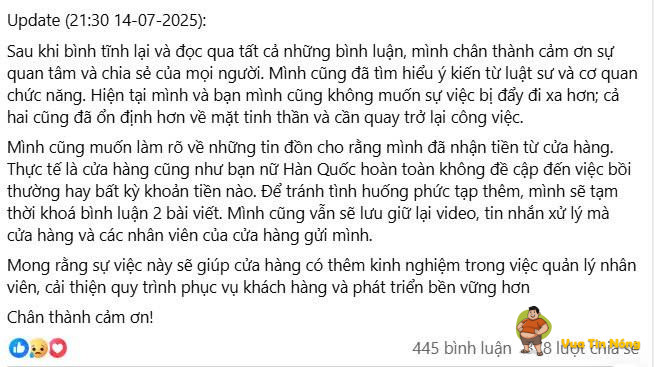 +1gai Hàn var 1gái Việt.. nghe bảo “vẫn đang rất hoảng loạn, đau đầu, buồn nôn, không ăn được gì..”