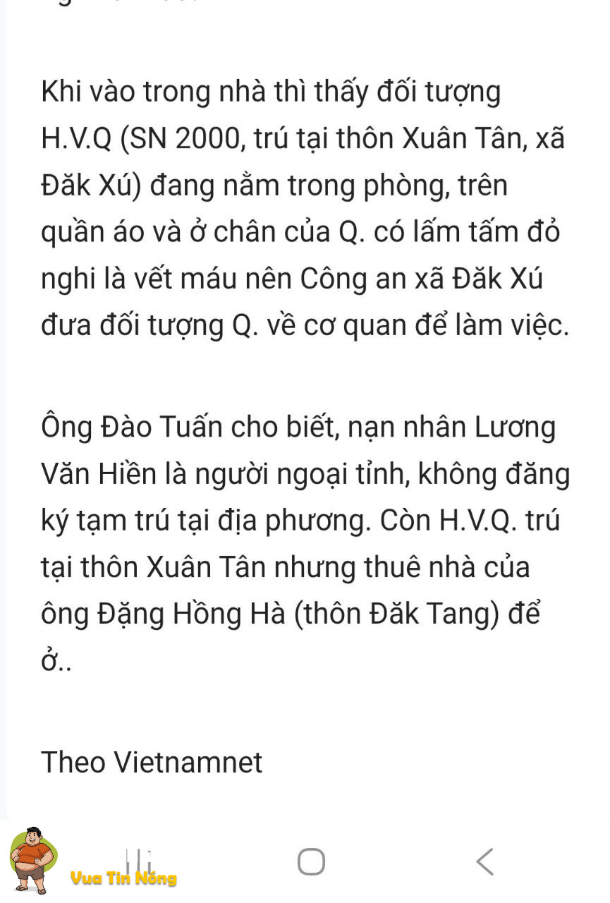 Kom Tum phát hiện thithe người đàn ông tvong không còn nguyenven