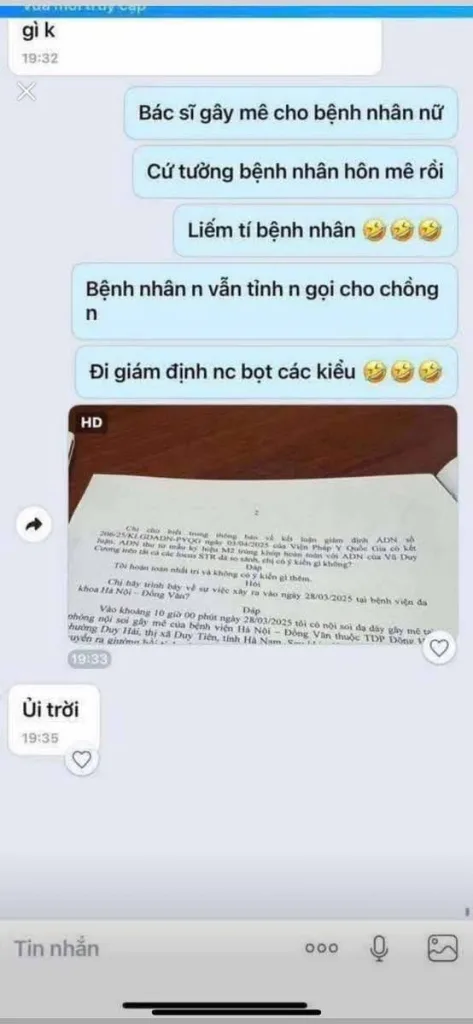 Bệnh viện Đồng Văn – Hà Nội: Bác sĩ gây mê.. tưởng rằng bệnh nhân đã mê nên liếm thử, ai ngờ đâu..