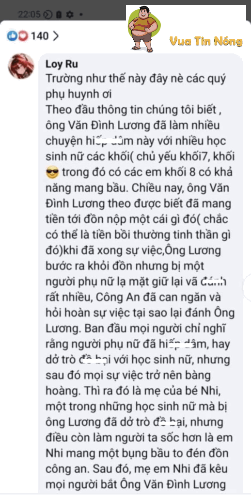 BÌNH DƯƠNG: Thầy giáo cấp 2 bị tố có hành vi ABC với học sinh trong trường.
