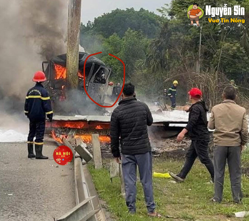 Xót xa: Cháy xe chở dầu tại cao tốc Nội Bài – Lào Cai KM124. Bác tài không thoát ra kịp