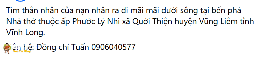 Phát hiện thithe chưa rõ thân nhân ở ấp phước lý nhì, Quới Thiện, Vũng Liêm, Vĩnh Long