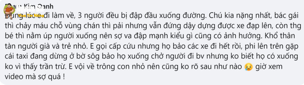 Hà Nam sáng nay: bà chở cháu qua đường thiếu quan sát va chạm với 1 người đi xe máy