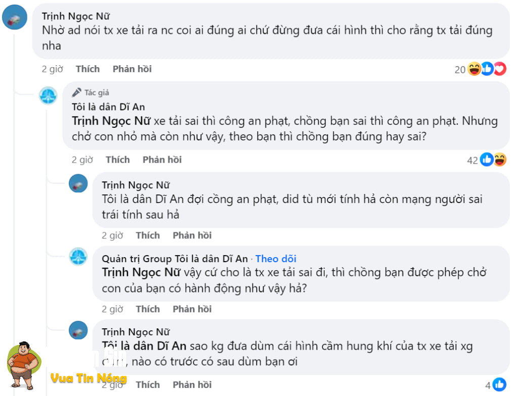 DĨ AN – Bình Dương: người đàn ông chở con nhỏ đi xe máy, tạt đầu xe tải