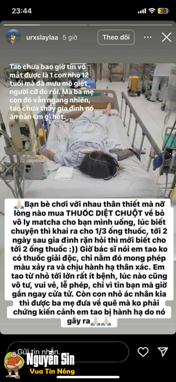 Vũng Tàu: Nghe bảo bé bị bạn thân hạ độc bằng thuốc diệt chuột