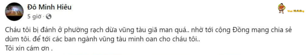 1 người bị đ/ánh rất g:iã m/an ở phường Rạch Rừa Vũng Vàu