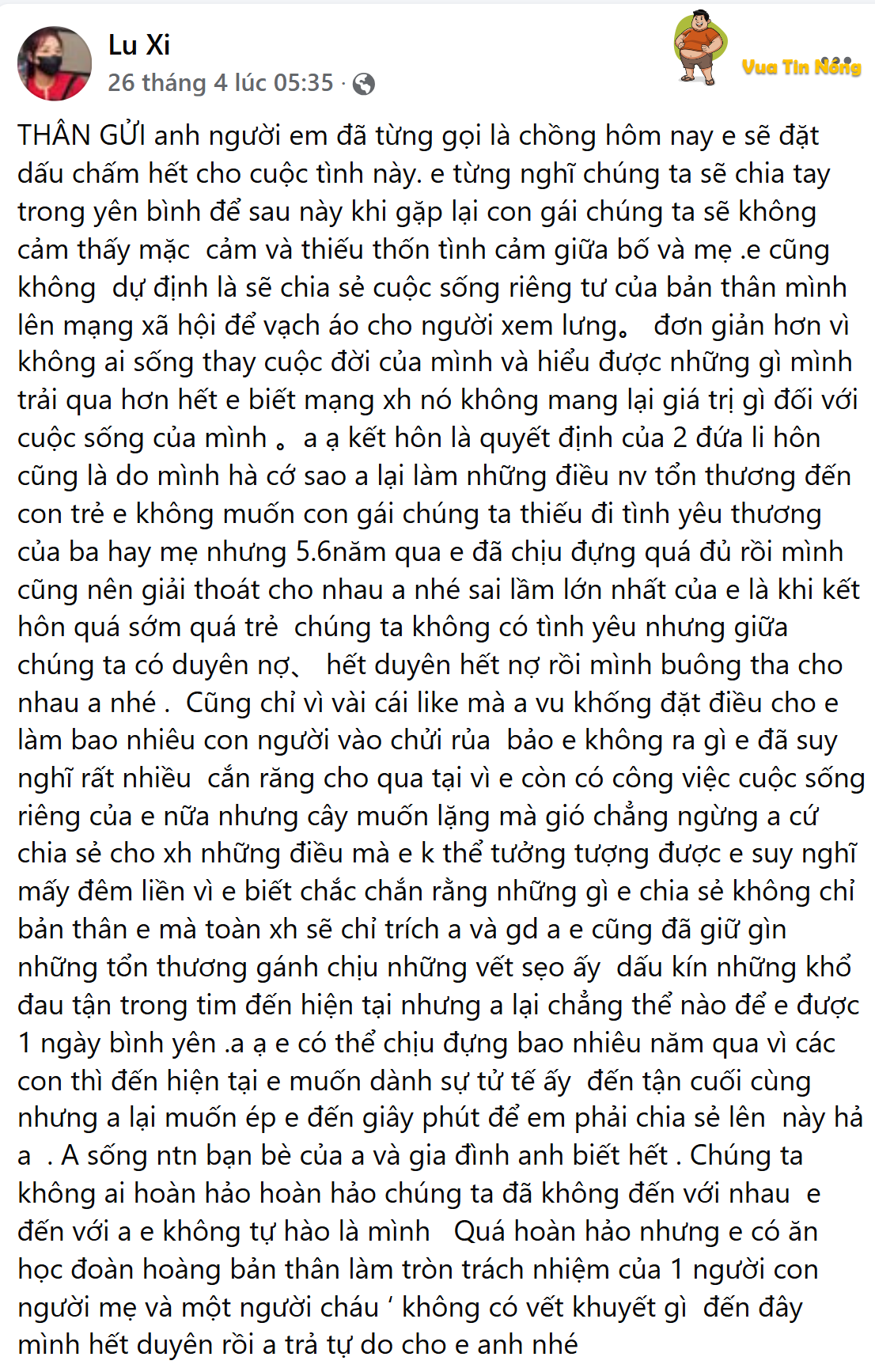 Không nghĩ đàn ông làm ck mà có thể hành xử với vk mình ntn