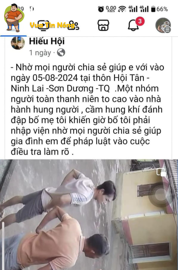 Chưa hiểu vì nguyên nhân gì khiến 1 nhóm thanh niên cao to vào nhà đ@nh 2 vợ chồng g:ià tại Sơn Dương – Tuyên Quang.