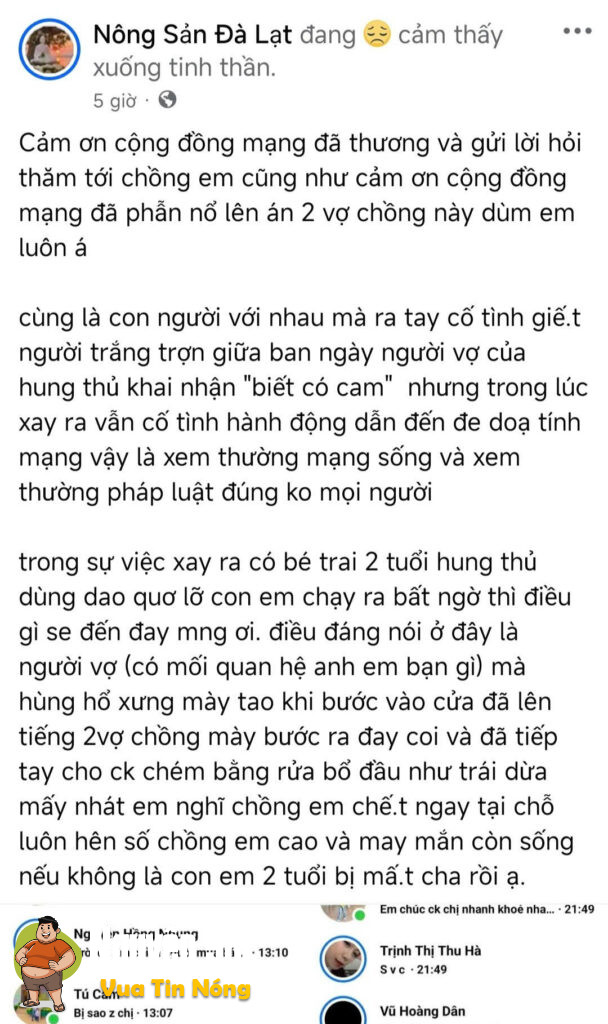 Thanh Hoà, Bù Đốp, Bình Phước: Mauthuan họ hàng, ng đàn ông bị chem vao đầu