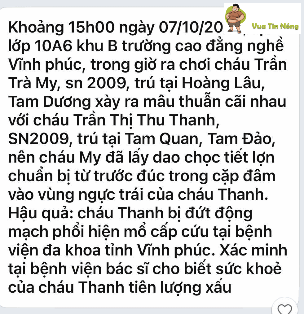 Trường Cao đẳng nghề – Vĩnh Phúc: nữ sinh lớp 10 đ@m bạn ng/uy kị/ch