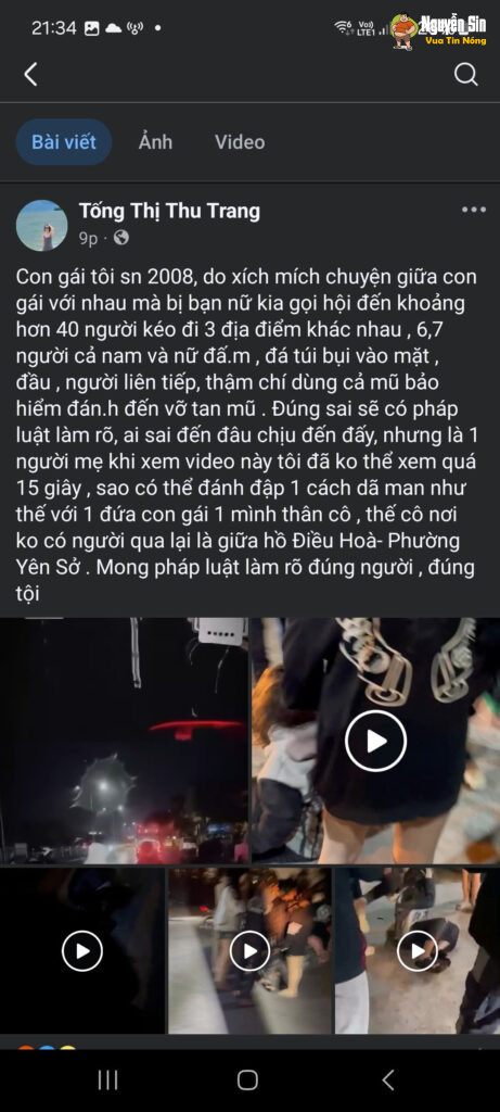 Hoàng Mai – Hà Nội: xôn xao vụ việc nữ sinh bị đánh hội đồng