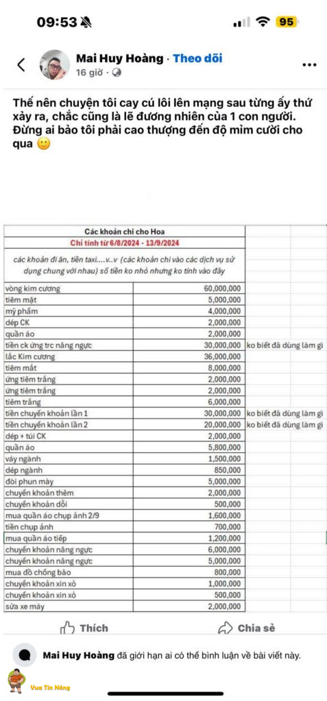 Thanh niên bỏ vk đem hàng trăm triệu bao nuôi bé 3 và cái kết bị bé 3 đối xử ko ra gì