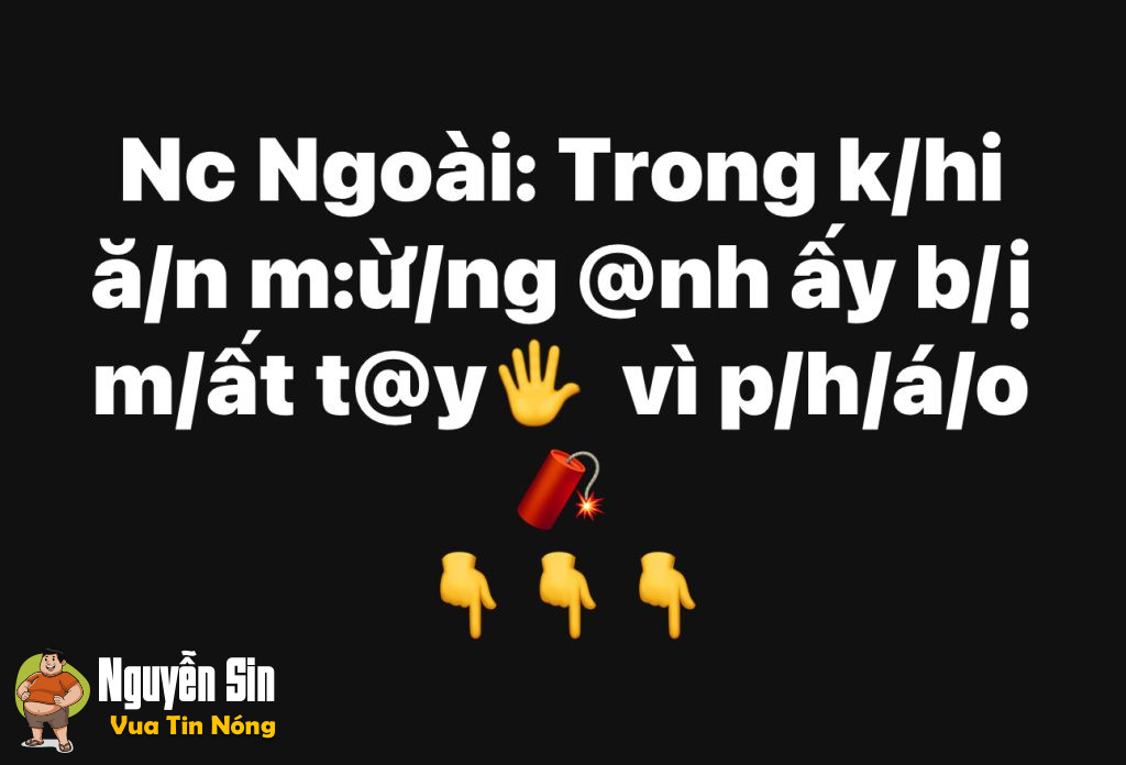 Nc Ngoài:  Trong khi ăn mừng anh ấy bị m:ất t:ay  vì ph/áo n/ổ 