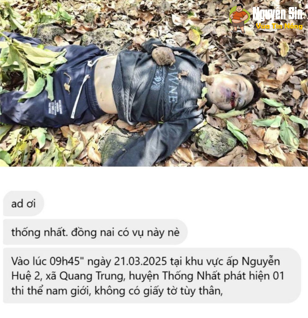 Thống Nhất – Đồng Nai: Phát hiện 1 thi thể người đàn ông có hình xăm samurai trên lưng