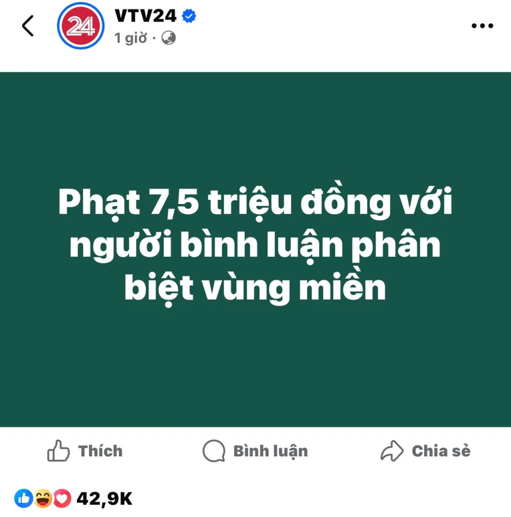 Phạt 7,5 triệu đồng với người bình luận phân biệt vùng miền