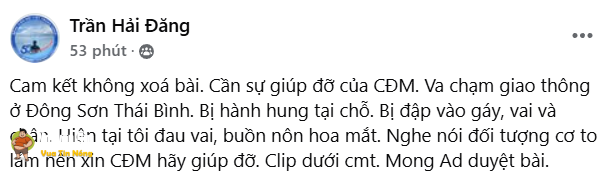 Vụ vchạm giữa nửa tải và xe con tại Thái Bình. Được biết nửa tải không ngần ngại thơm đuôi xe con để chủ xe xuống “giao lưu”.
