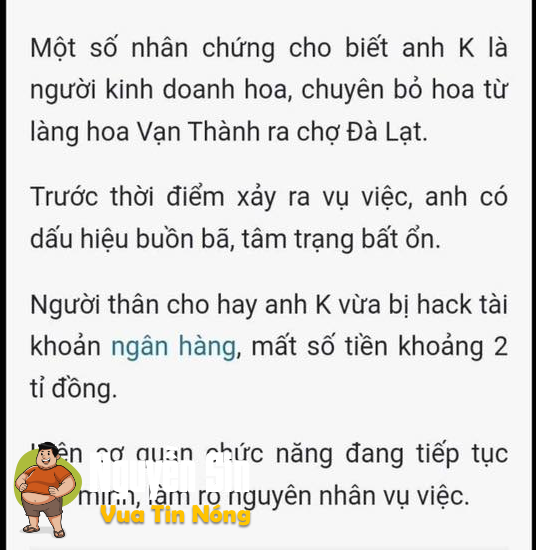 Đà Lạt : nghe bảo ng đàn ông bị h::ack mất 2ty đ/ồng nên đã 44…