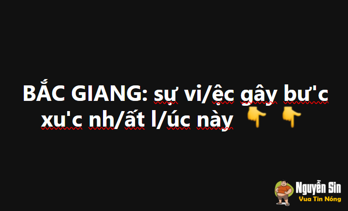 BẮC GIANG: sự việc gây bư’c xu’c nhất lúc này