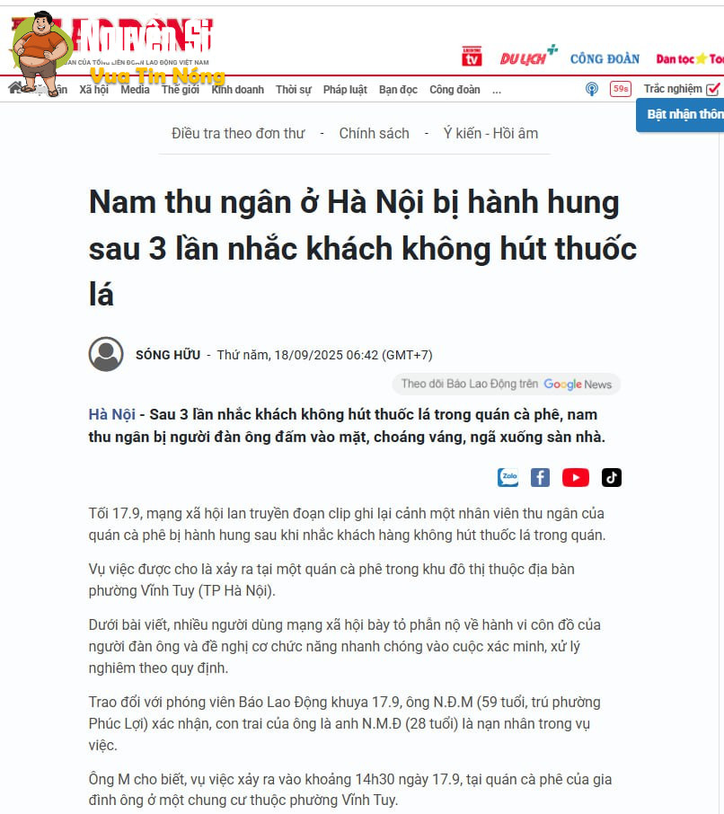 tổng tài VN, ra lệnh cho đa`n em tương tác nv quán CF