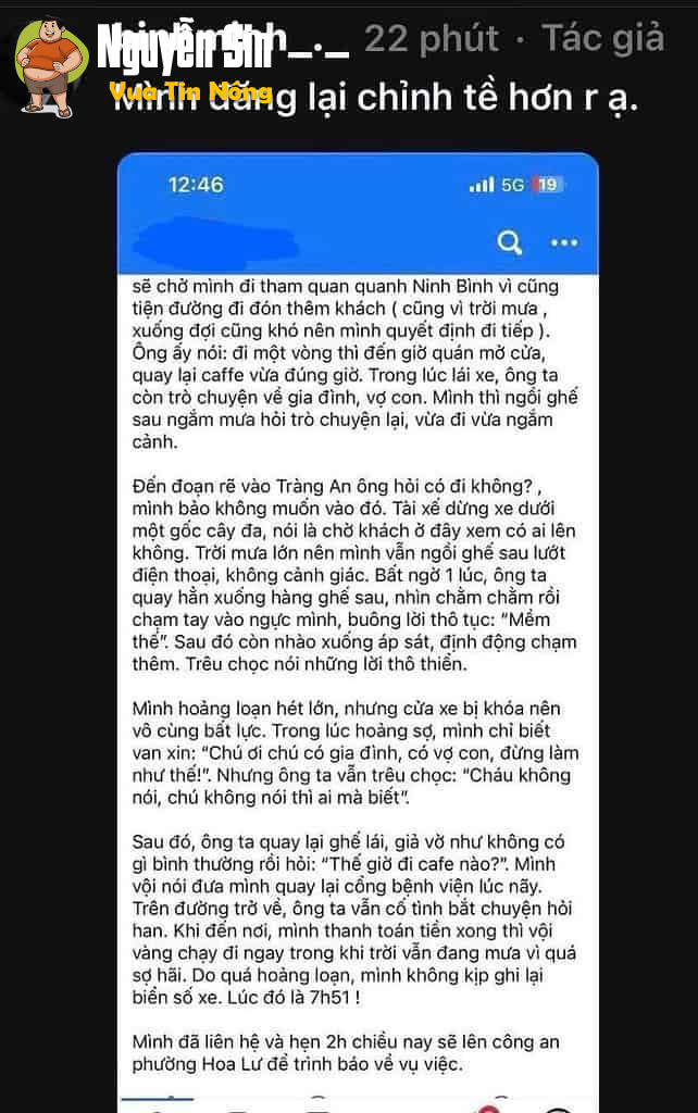 Đi du lịch 1 mình , Cô gái bị tài xế taxi ở Ninh Bình sàm s.ỡ ‼️