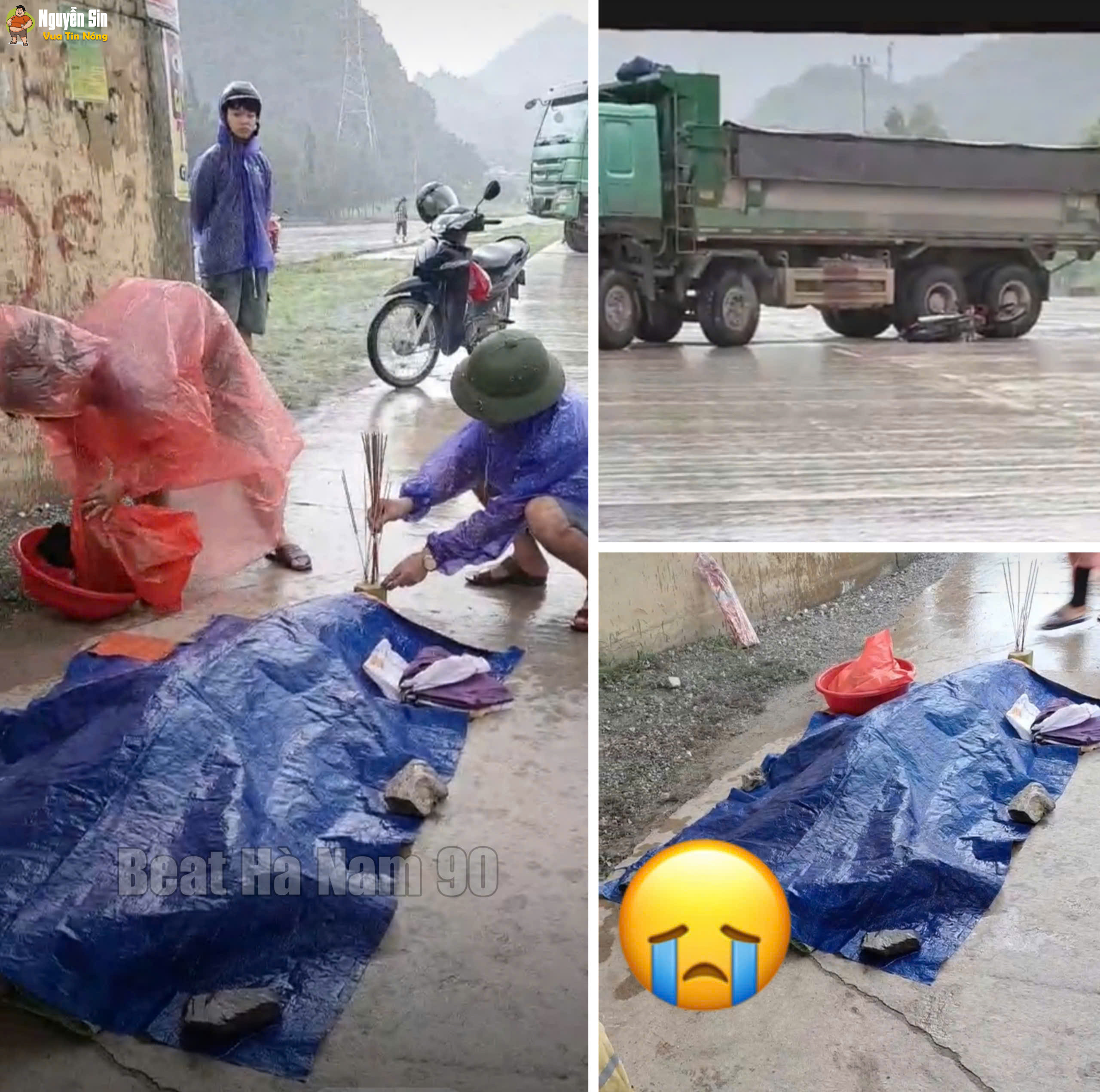 Hiện trường varcham giữa xe máy với xe ben khiến 1 em học sinh lớp 5 ở Thanh Liêm không qua khỏi