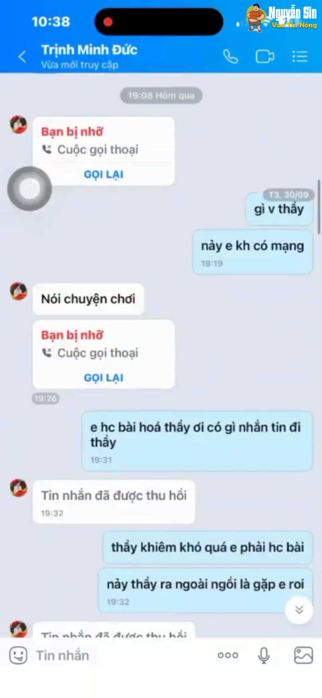 Ko thể tjn được đây tjn nhắn của 1 thầy giáo với học sjnh