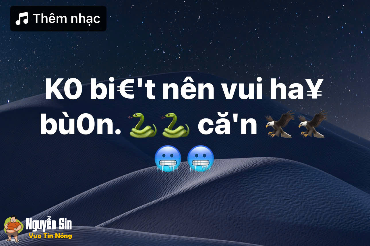 ko biết nên vui hay buồn.