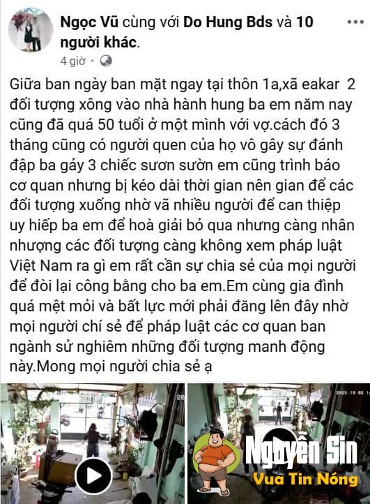 Biến căng ở Đắk Lắk: một chú 50 tuổi bị một nhóm đối tượng đánh damaan Biến căng ở Đắk Lắk: một chú 50 tuổi bị một nhóm đối tượng đánh damaan
