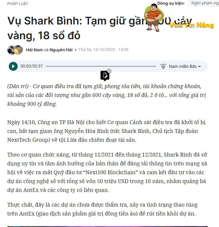 Shark Bình chính thức đã được thông cáo bị khởi tố vì nghi án chiếm đoạt tới 30.000 Tỷ Đồng Shark Bình chính thức đã được thông cáo bị khởi tố vì nghi án chiếm đoạt tới 30.000 Tỷ Đồng