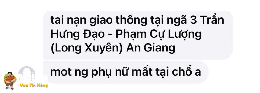 TNGT tại Long Xuyên – An Giang khiến 1 người phụ nữ tv văng cả CPU ra ngoài